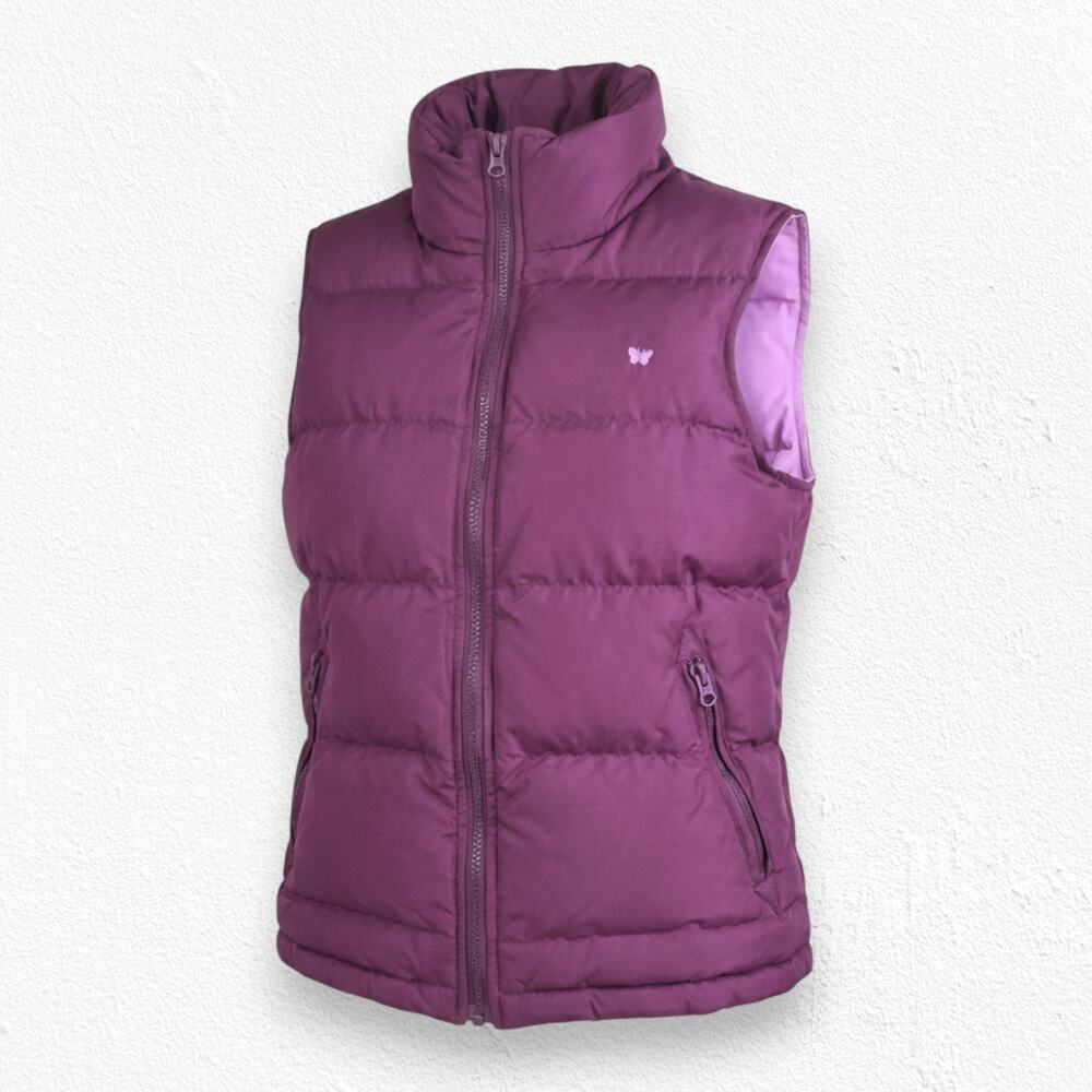 Y2K Aeropostale Purple Down Filled Mock Neck Full Zip Puffer Vest Size Medium